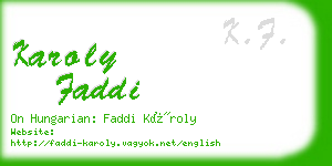 karoly faddi business card